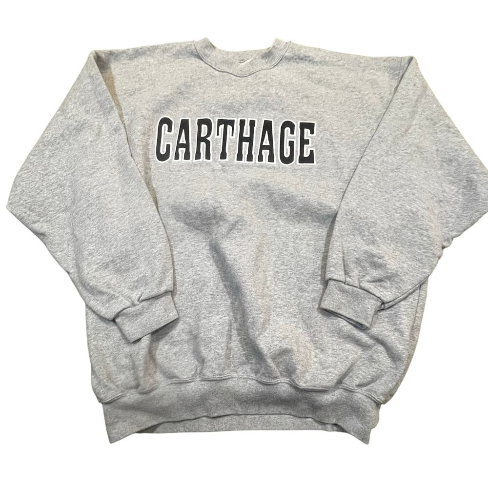 Vintage Dodger Carthage College Sweatshirt Men XL Gray Crewneck Pullover